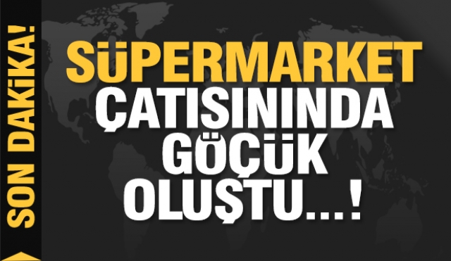 ISPARTA'DA SÜPER MARKETİN ÇATISINA KAR KÜTLESİ DÜŞTÜ