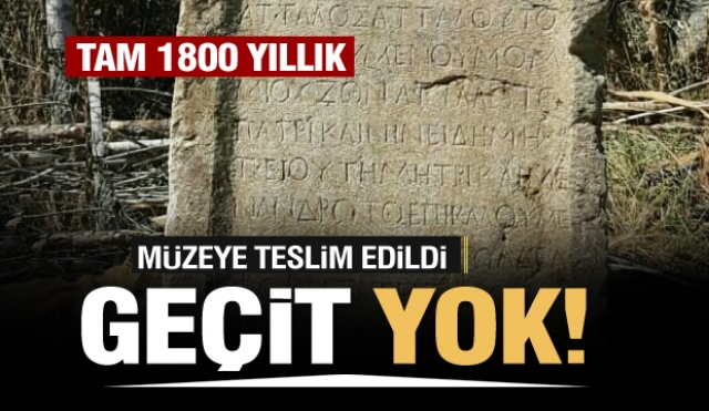 Isparta'da tarihi eser operasyonu 1800 yıllık kitabe ele geçirildi