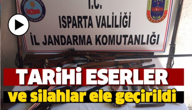 ISPARTA'DA TARİHİ ESERLER  VE SİLAHLAR ELE GEÇİRİLDİ