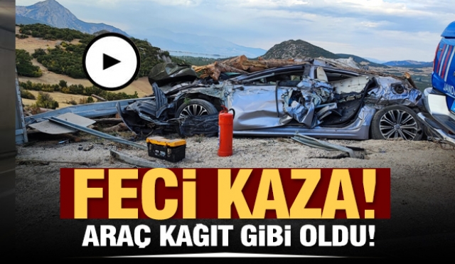 Isparta'da tomruk yüklü kamyon ile otomobil çarpıştı