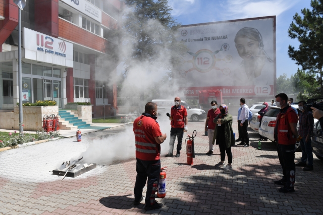 Isparta'da yangın eğitim tatbikatı yapıldı