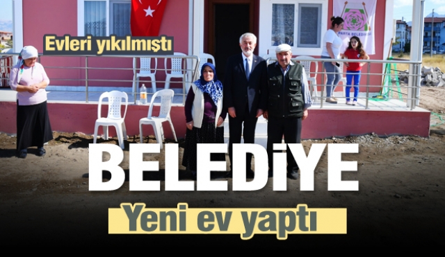 Isparta'da yıkılan evlerin  sahiplerine  belediye yenisini yapıyor