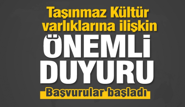 Isparta'daki taşınmaz kültür varlıklarına ilişkin duyuru