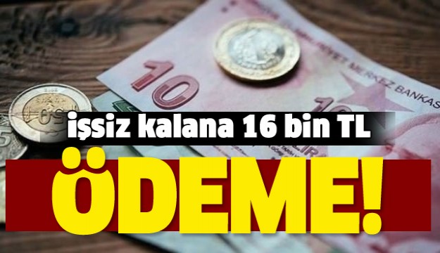 İşsiz kalana 16 bin TL ödeme