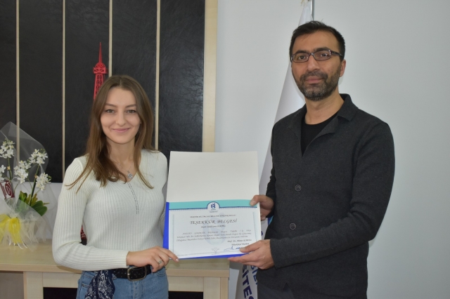 ISUBÜ öğrencilerine ''Teşekkür Belgesi''