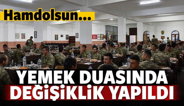 Jandarma'nın yemek duasında değişiklik yapıldı