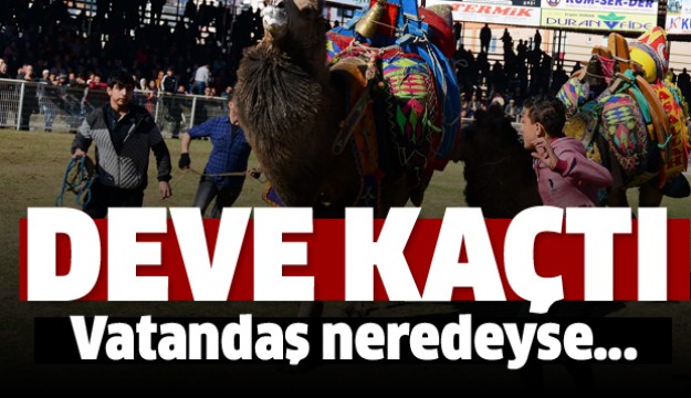 Kaçan devenin kırdığı korkuluk altında kalan vatandaş ezilme tehlikesi geçirdi