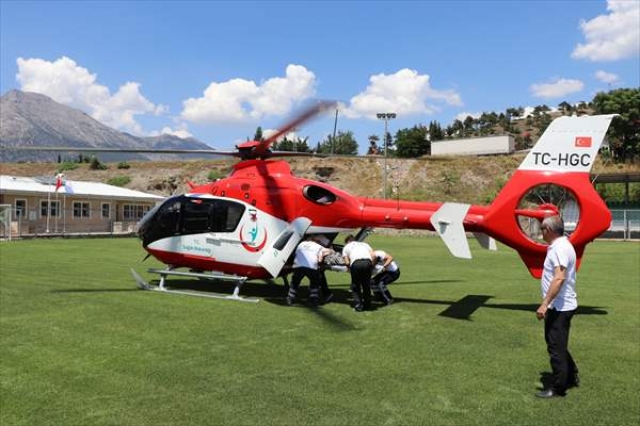 Kalbi duran hastanın imdadına hava ambulansı yetişti