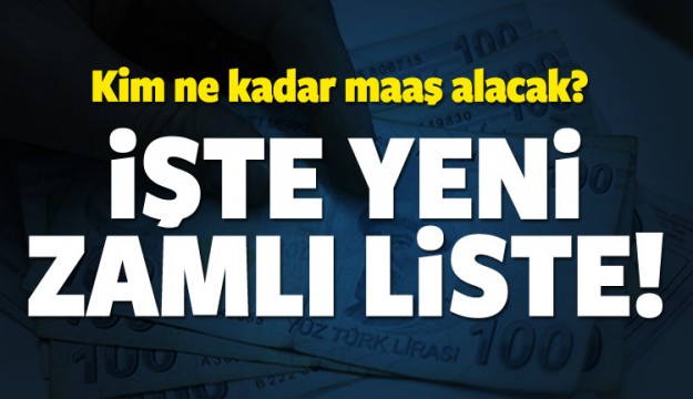 Kim ne kadar maaş alacak? İşte zamlı liste