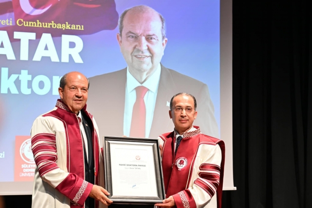 KKTC Cumhurbaşkanı Ersin Tatar, Isparta Ziyaretinde ITSO’da İş Dünyası ile Buluştu ve SDÜ'den Fahri Doktora Aldı