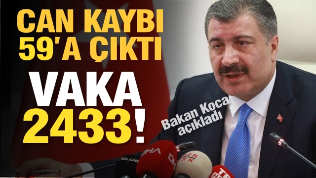 KORONAVİRÜSTE CAN KAYBI 59'A YÜKSELDİ!