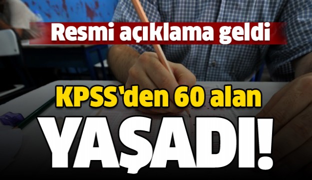 KPSS'den 60 alan yaşadı