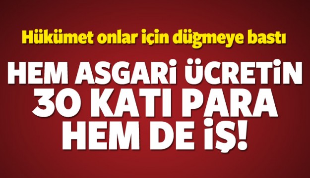 Mağdura iş ve para