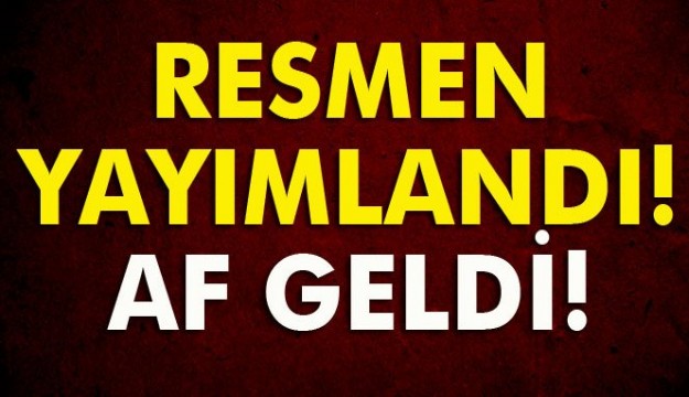 Resmen yayımlandı! Af geldi!