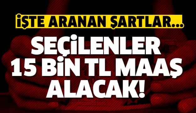 Seçilenler 15 bin lira maaşla işe başlayacak!