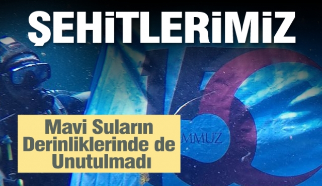 Şehitlerimiz Mavi Suların Derinliklerinde de Unutulmadı