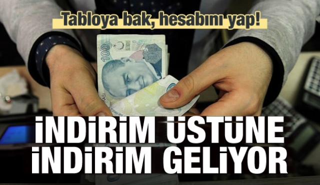 Süper indirimler geliyor! Tabloya bak, hesabını yap