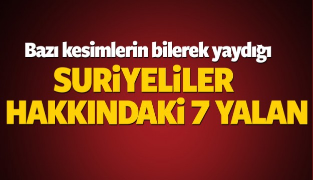 Suriyeli sığınmacılara dair 7 şehir yalanı