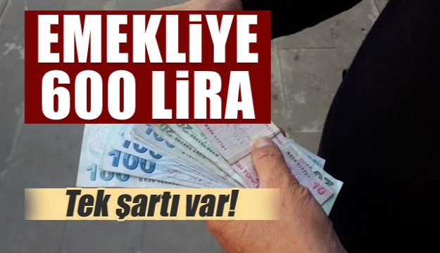 Tek şartı var! Emekliye 600 lira