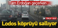 Lodos boğaz k&ouml;pr&uuml;s&uuml;n&uuml; salladı