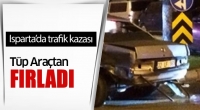 Isparta'da Trafik Kazası! T&uuml;p Ara&ccedil;tan Fırladı