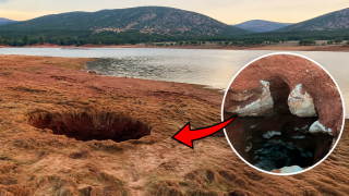 Atabey'de oluşan dev obruk g&ouml;lette paniğe neden oldu