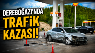 Dereboğazı yolunda kaza: Ara&ccedil;ta b&uuml;y&uuml;k hasar oluştu

