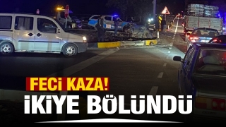 Feci kaza! otomobil ortadan İkiye b&ouml;l&uuml;nd&uuml;