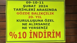 G&ouml;zde Balık&ccedil;ılık: 20 Yılın Gururuyla Sizlere %10 İndirim Sunuyor!