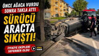 Isparta&rsquo;da Feci Kaza: Ağaca &Ccedil;arpan Otomobil Takla Attı