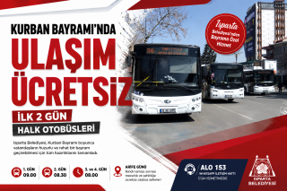 Isparta Kurban Bayramı&rsquo;nda Ulaşım &Uuml;cretsiz Mi Olacak?