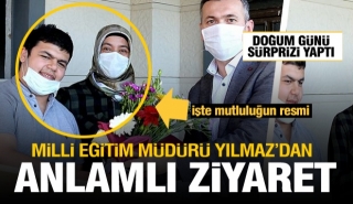Isparta Milli Eğitim M&uuml;d&uuml;r&uuml; Yılmaz&rsquo;dan doğum g&uuml;n&uuml; s&uuml;rprizi