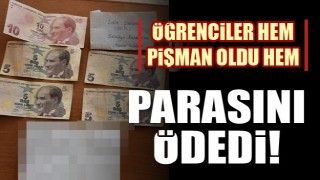 ISPARTA'DA PARKTAN LALE KOPARAN &Ouml;ĞRENCİLER PİŞMAN OLUNCA PARASINI &Ouml;DEDİ