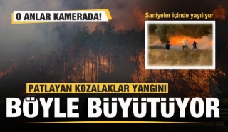Isparta'da patlayan kozaklar yangını b&uuml;y&uuml;t&uuml;yor
