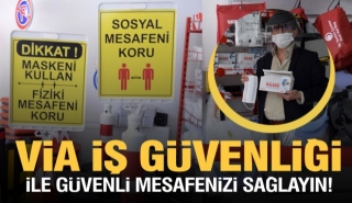 Isparta'da sosyal mesafe uyarı levhaları ve maskeler via iş g&uuml;venlik'te