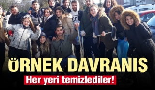 Isparta'da &uuml;niversite &ouml;ğrencileri &ccedil;evre temizliğine dikkat &ccedil;ekti
