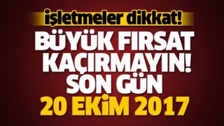 ISPARTA'DAKİ İŞLETMELER DİKKAT! SON G&Uuml;N 20 EKİM