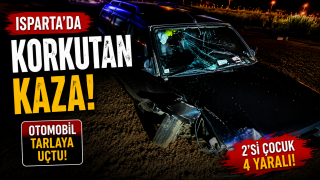 Şarkikaraağa&ccedil;'ta Korkutan Kaza: Otomobil Tarlaya Savruldu