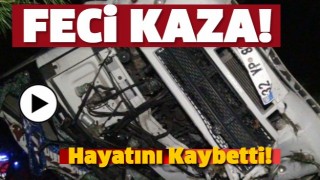 TRAFİK KAZASI! KAMYON U&Ccedil;URUMA YUVARLANDI