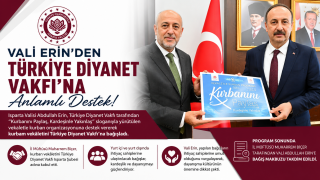 Vali Erin&rsquo;den T&uuml;rkiye Diyanet Vakfı&rsquo;na Kurban Bağışı