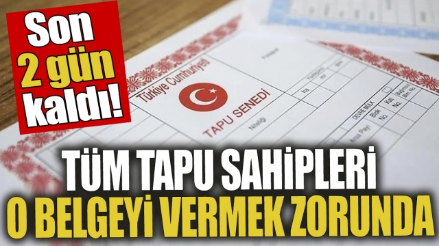 Tüm Tapu Sahiplerine Duyuru