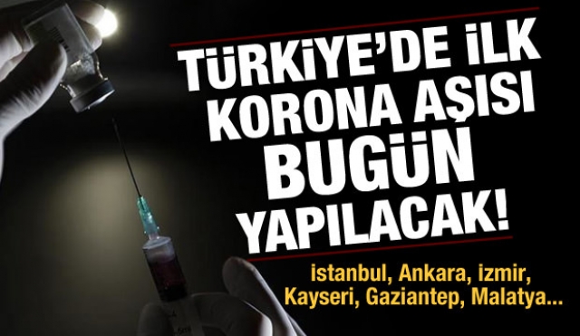 Türkiye'de ilk koronavirüs aşısı bugün yapılacak