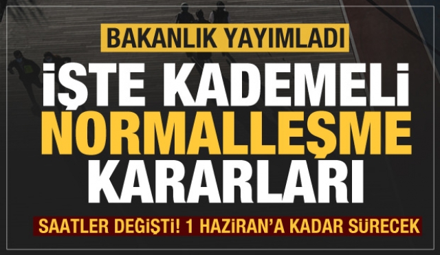 Türkiye'de kademeli normalleşme süreci nasıl olacak?