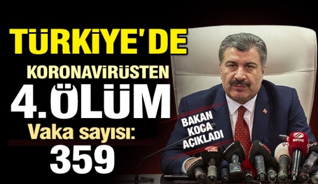 Türkiye'de Koronavirüsten 4. can kaybı...! vaka sayısı yükseldi