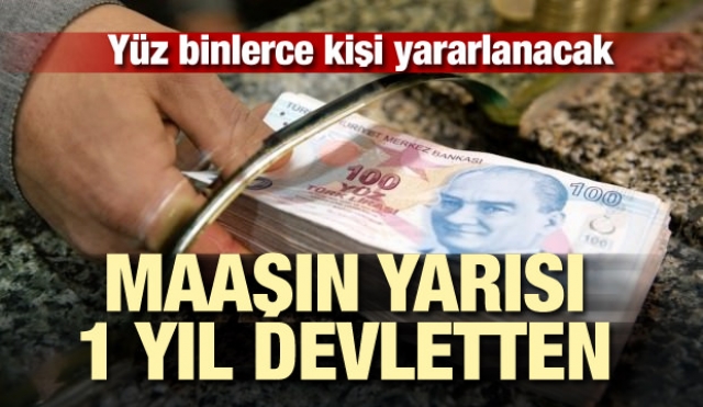 Yüz binlerce kişi yararlanacak! Maaşın yarısı 1 yıl devletten